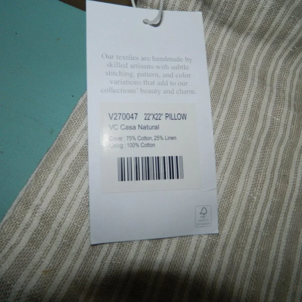 Pottery Barn/Villa by Classic Antolin Casa Natural Stripe Pillow Cover V270047